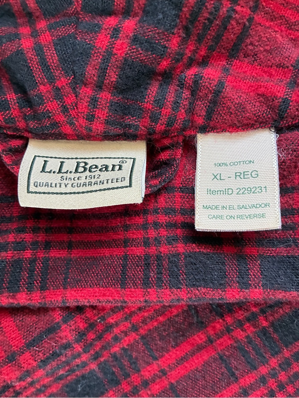 LLBean Scotch Flannel Plaid Mens Bathrobe Size XL - Picture 3 of 3